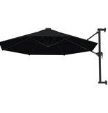 VidaXL Wandparasol met metalen paal 300 cm zwart