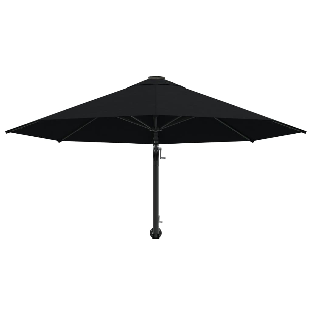 VidaXL Wandparasol met metalen paal 300 cm zwart