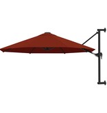 VidaXL Wandparasol met metalen paal 300 cm terracottakleurig