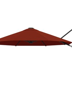 VidaXL Wandparasol met metalen paal 300 cm terracottakleurig