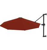 VidaXL Wandparasol met metalen paal 300 cm terracottakleurig