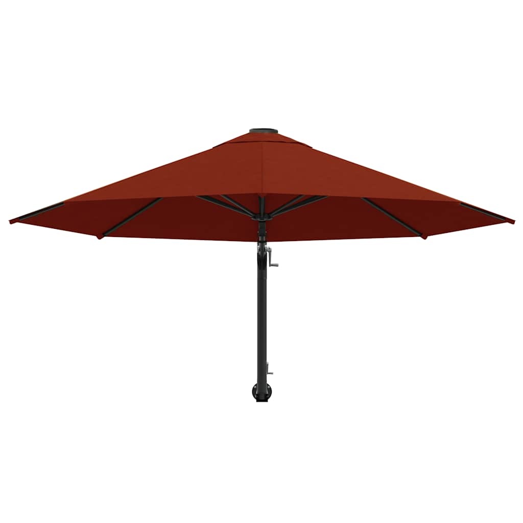 VidaXL Wandparasol met metalen paal 300 cm terracottakleurig