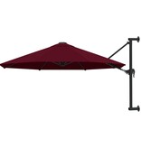 VidaXL Wandparasol met metalen paal 300 cm bordeauxrood