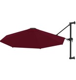 VidaXL Wandparasol met metalen paal 300 cm bordeauxrood