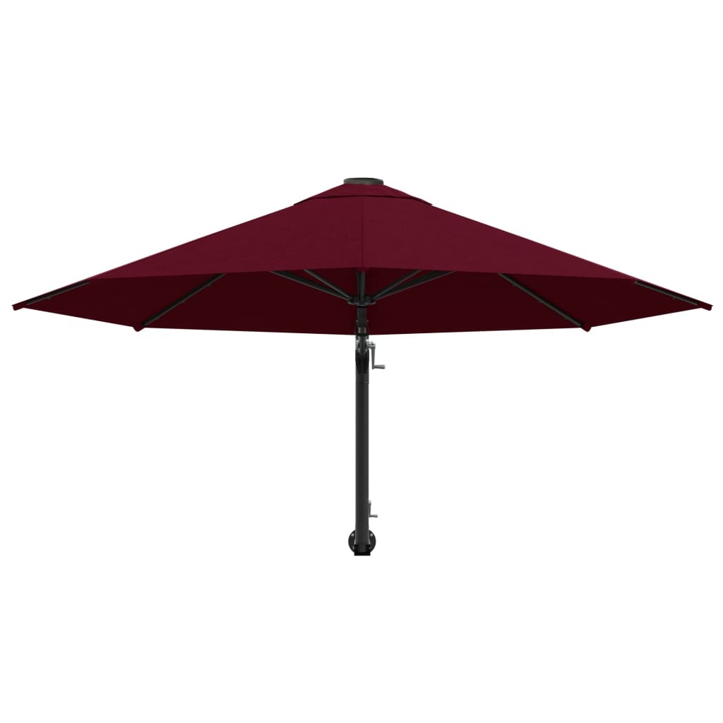 VidaXL Wandparasol met metalen paal 300 cm bordeauxrood