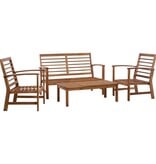 VidaXL 4-delige Loungeset massief acaciahout