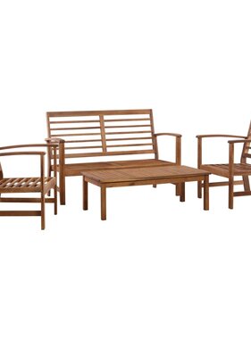 VidaXL 4-delige Loungeset massief acaciahout