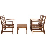 VidaXL 4-delige Loungeset massief acaciahout