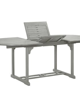VidaXL Tuintafel 200x100x75 cm massief acaciahout grijs