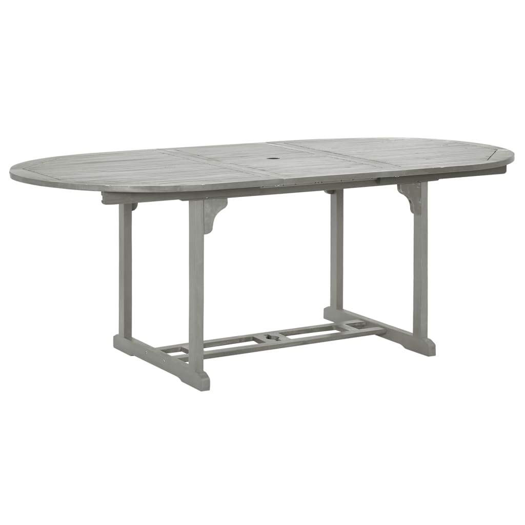 VidaXL Tuintafel 200x100x75 cm massief acaciahout grijs