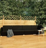 VidaXL 4-delige Loungeset met kussens poly rattan zwart