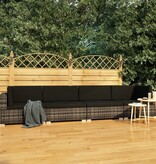 VidaXL 4-delige Loungeset met kussens poly rattan grijs