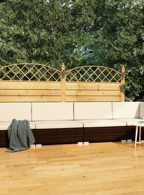 VidaXL 4-delige Loungeset met kussens poly rattan bruin