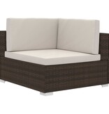 VidaXL 4-delige Loungeset met kussens poly rattan bruin