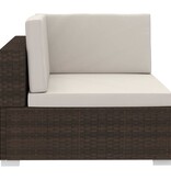 VidaXL 4-delige Loungeset met kussens poly rattan bruin