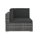 VidaXL 3-delige Loungeset met kussens poly rattan grijs