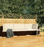 VidaXL 3-delige Loungeset met kussens poly rattan bruin