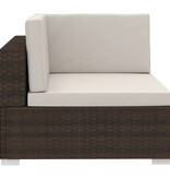 VidaXL 3-delige Loungeset met kussens poly rattan bruin