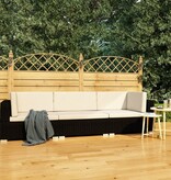 VidaXL 3-delige Loungeset met kussens poly rattan zwart