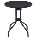 VidaXL Tuintafel 80 cm staal en glas zwart