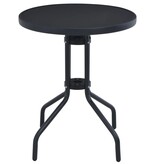 VidaXL Tuintafel 60 cm staal en glas zwart