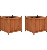 VidaXL Plantenbakken verhoogd 2 st 50x50x50 cm vurenhout