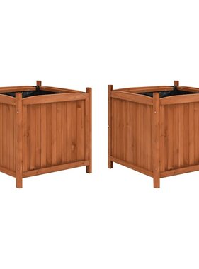 VidaXL Plantenbakken verhoogd 2 st 50x50x50 cm vurenhout
