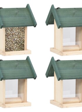 VidaXL Vogelvoeders 4 st vurenhout