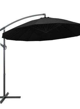 VidaXL Zweefparasol met aluminium paal 3 m zwart