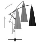 VidaXL Zweefparasol met aluminium paal 3 m zwart