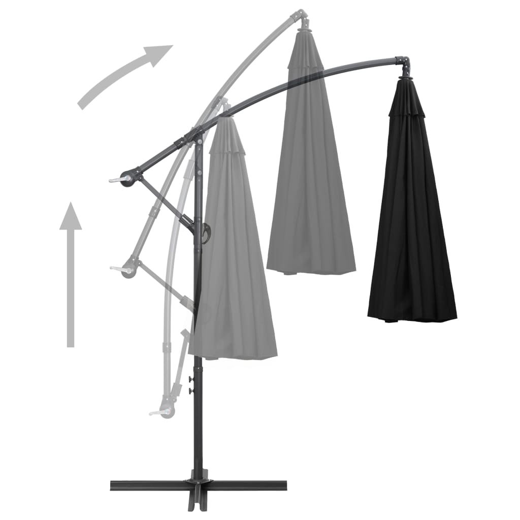VidaXL Zweefparasol met aluminium paal 3 m zwart