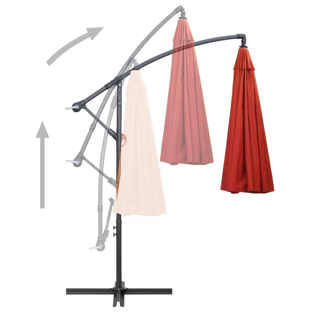VidaXL Zweefparasol met aluminium paal 3 m terracotta