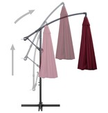 VidaXL Zweefparasol met aluminium paal 3 m bordeauxrood