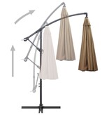VidaXL Zweefparasol met aluminium paal 3 m taupe