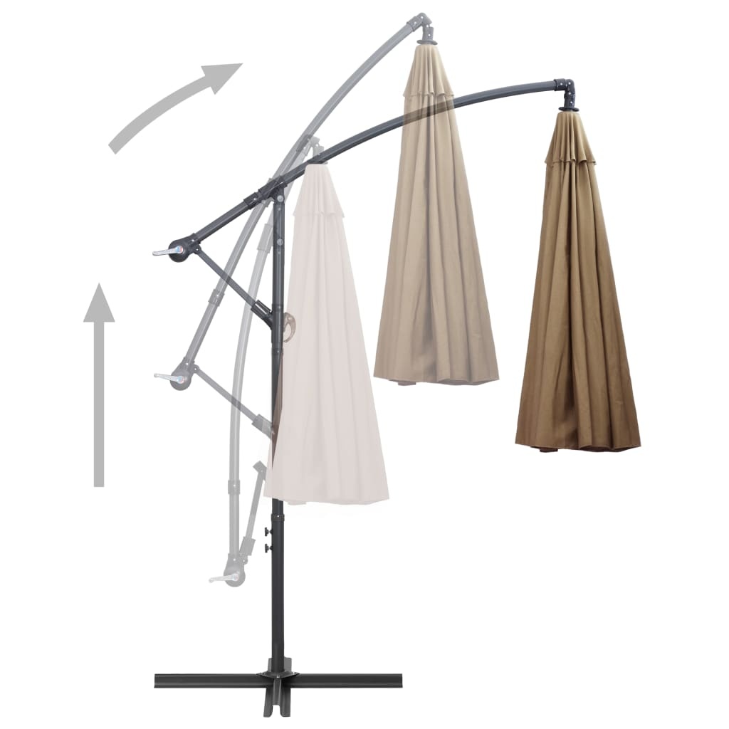 VidaXL Zweefparasol met aluminium paal 3 m taupe