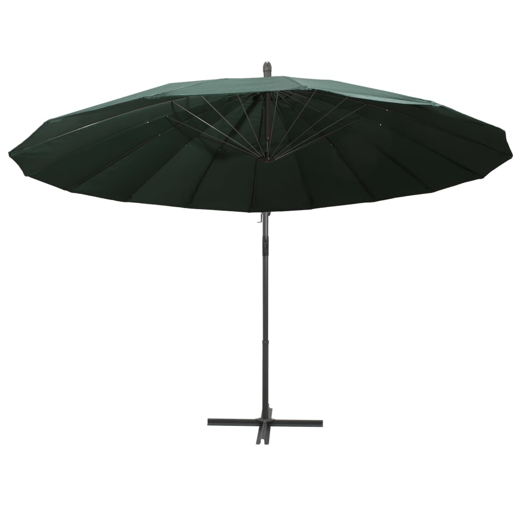 VidaXL Zweefparasol met aluminium paal 3 m groen
