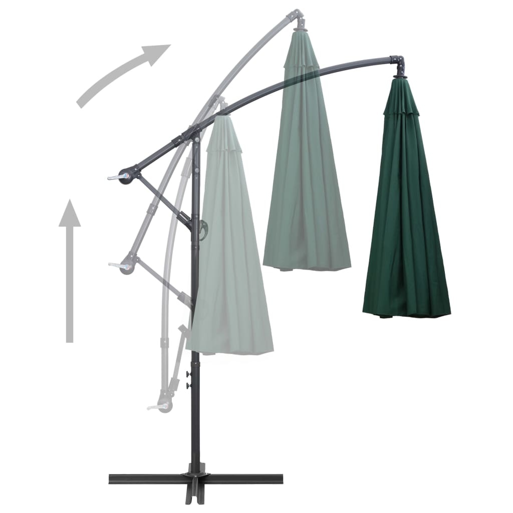 VidaXL Zweefparasol met aluminium paal 3 m groen