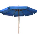 VidaXL Parasol met houten paal 330 cm azuurblauw