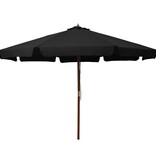 VidaXL Parasol met houten paal 330 cm zwart