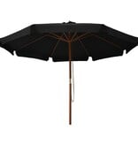 VidaXL Parasol met houten paal 330 cm zwart