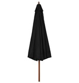 VidaXL Parasol met houten paal 330 cm zwart