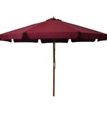 VidaXL Parasol met houten paal 330 cm bordeauxrood