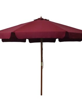VidaXL Parasol met houten paal 330 cm bordeauxrood