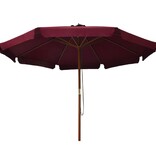 VidaXL Parasol met houten paal 330 cm bordeauxrood