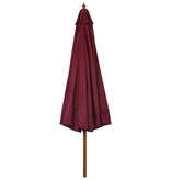 VidaXL Parasol met houten paal 330 cm bordeauxrood