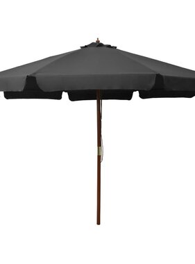 VidaXL Parasol met houten paal 330 cm antraciet