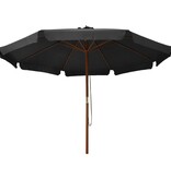 VidaXL Parasol met houten paal 330 cm antraciet