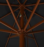 VidaXL Parasol met houten paal 330 cm antraciet