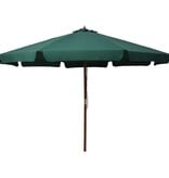 VidaXL Parasol met houten paal 330 cm groen