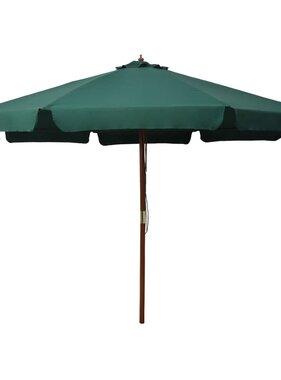 VidaXL Parasol met houten paal 330 cm groen